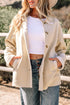 Sherpa Lined Faux Suede Drop Shoulder Button Jacket